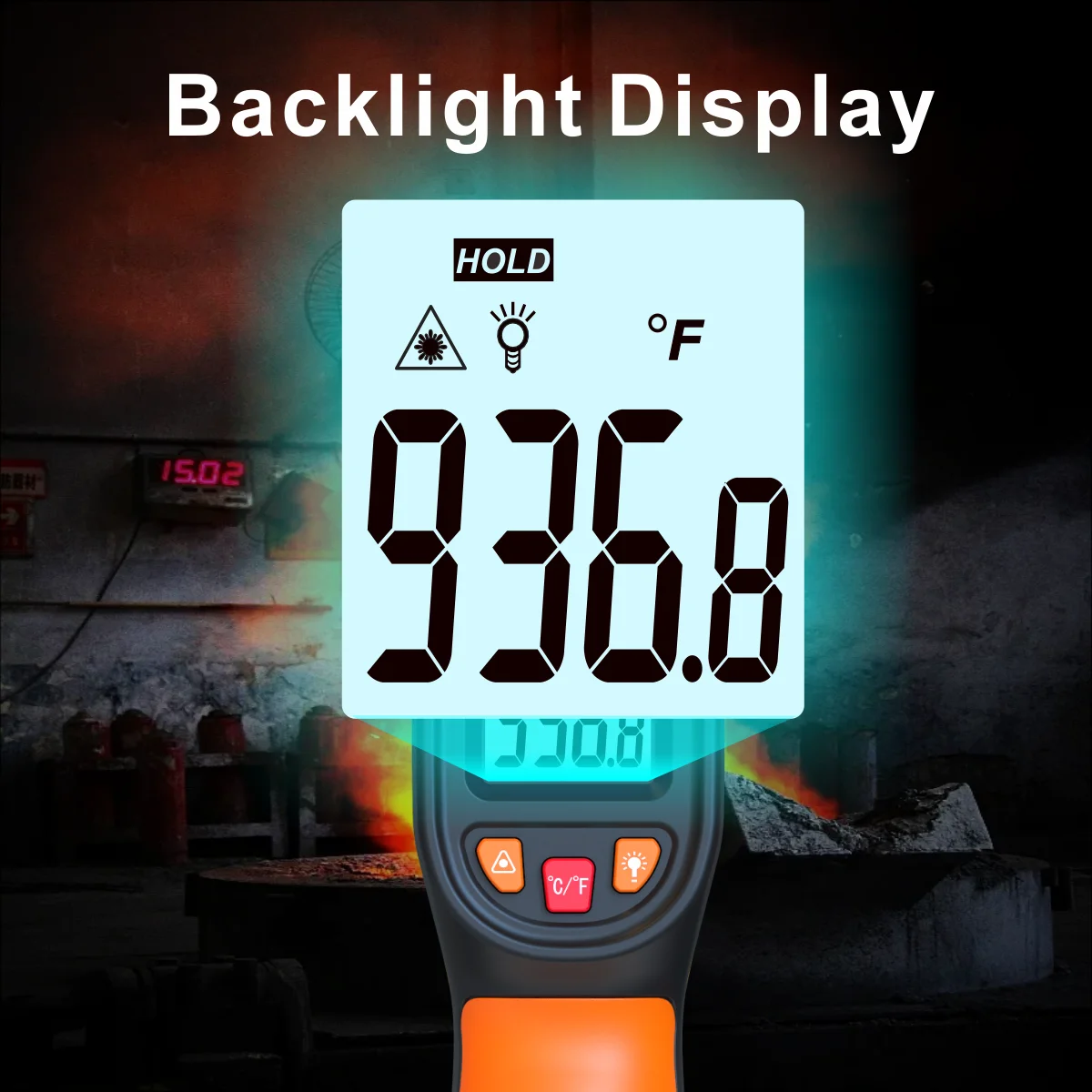 NJTY T600 Infrared Thermometer Handheld Heat Temperature For Cooking Tester Pizza Oven Grill & Engine - Laser Surface Temp Read