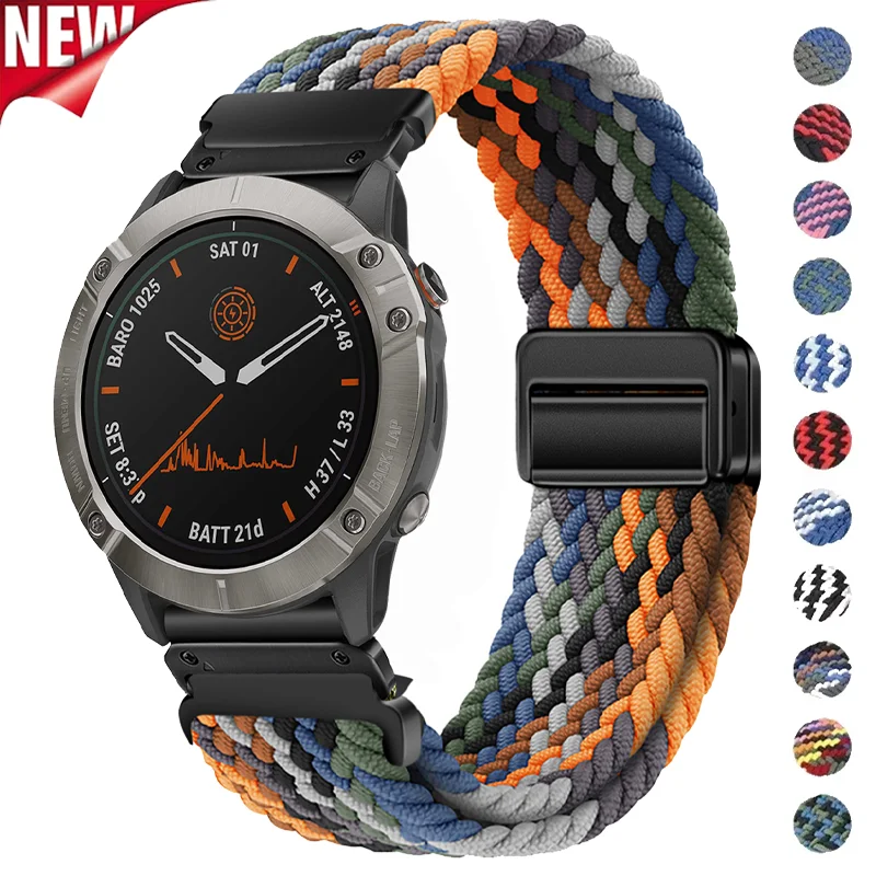 20 22 26mm 탄성 퀵 핏 나일론 스트랩 Enduro2 손목 밴드 Garmin Fenix5 5XPlus 6/7 6/7XPro 8 팔찌 Tactix7Pro WatchBand