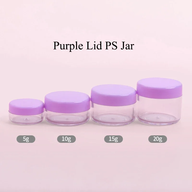 10 Pieces 5g Mini Plastic Jar 10g Glitter PS Pot Cosmetic 15g Clear Cans Travel Refillable Bottle Serum Case Lip Balm Box 20g