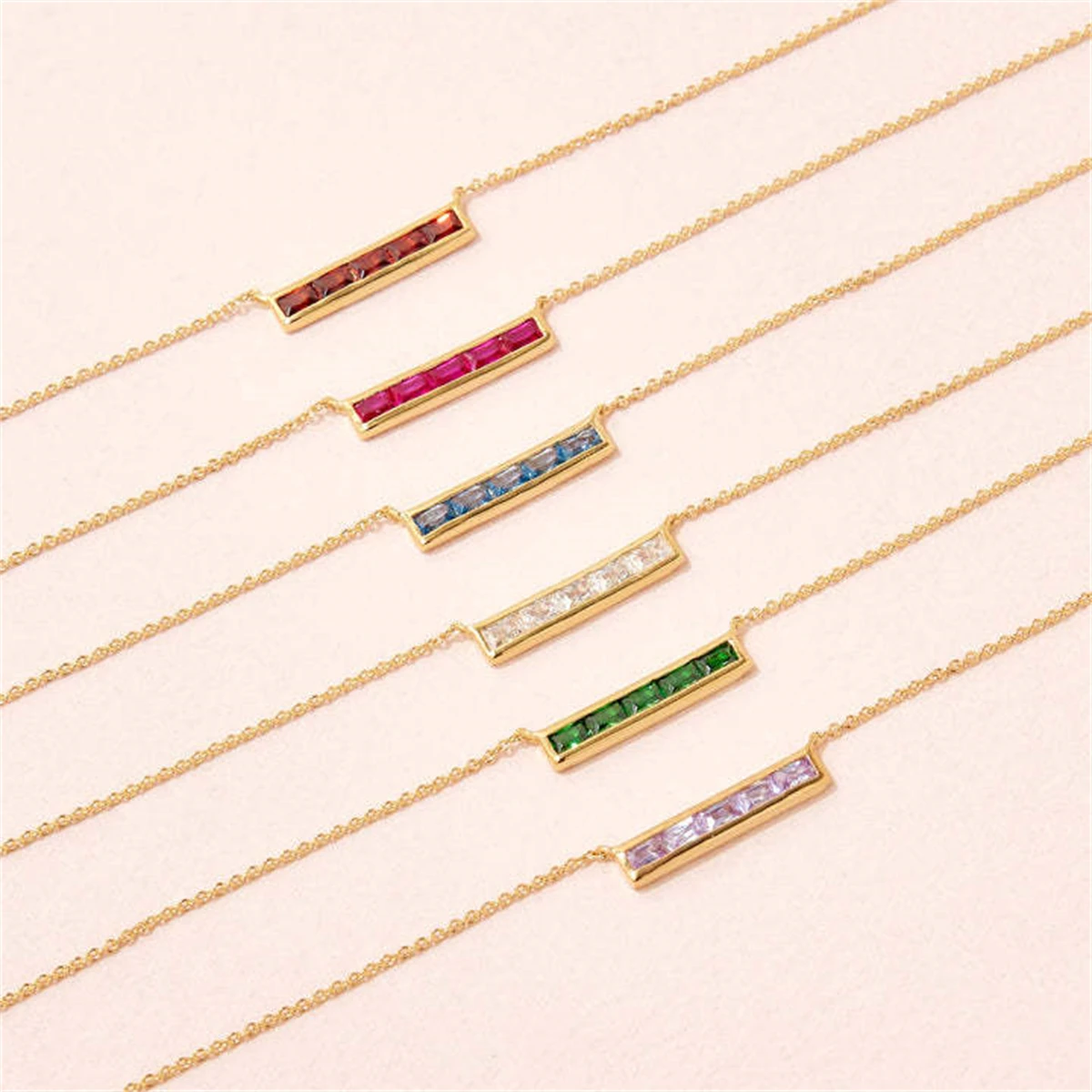 

Ins niche light luxury December birthstone pendant necklace, new 12 constellation necklace plated with 18K gold