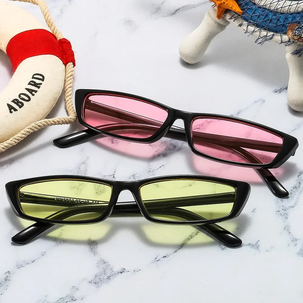 Vintage Small Rectangle Sunglasses Girls Boys Black/white Brand Designer Sun Glasses UV400 Shade Outdoor Fashion Sunglasse Gg image 4