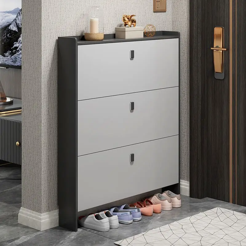 Ultra-thin tipping bucket shoe cabinet, simple modern large-capacity shoe cabinet at home door, light luxury porch, small