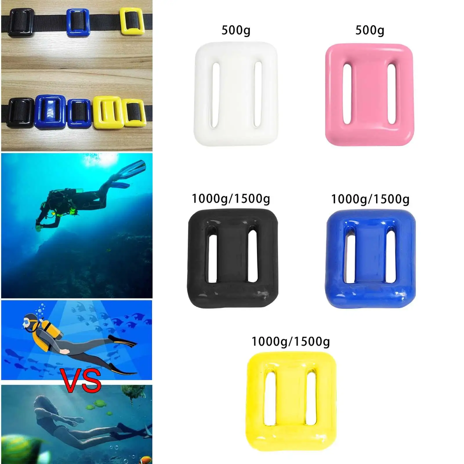 Soft Scuba Weights Equipment Non Slip PVC Parts Coated Ballast for Diving