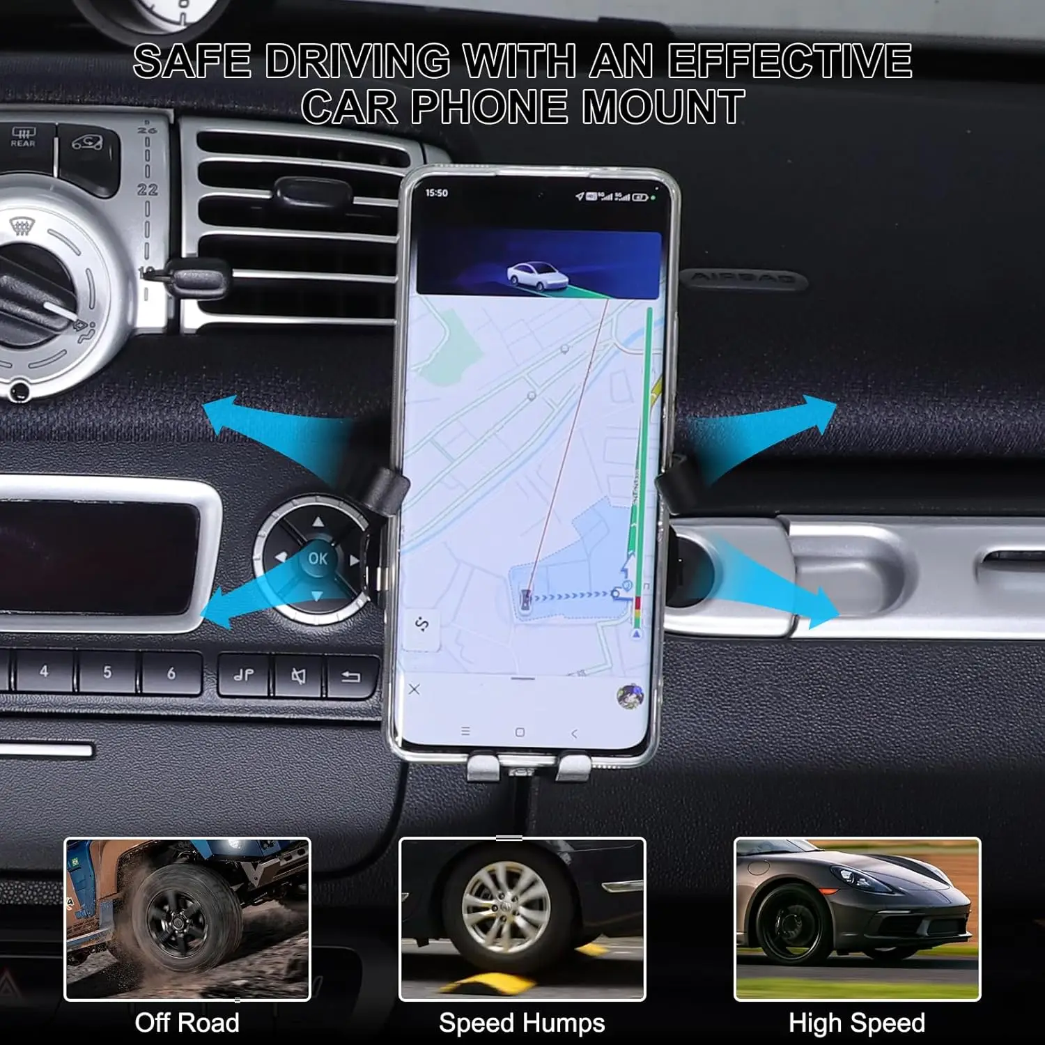 Center Console Cell Phone Holder Mount For Mercedes Benz Smart 451 Fortwo 2011-2015 Car Glove Box Left Phone Mobile Bracket