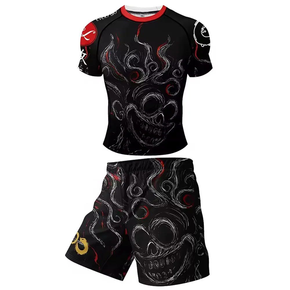 Men's MMA BJJ Muay Thai Rashguard Fitness Workout Training Gym Clothing Basketball Jersey Running Sportswear Boxing Tracksuit 2