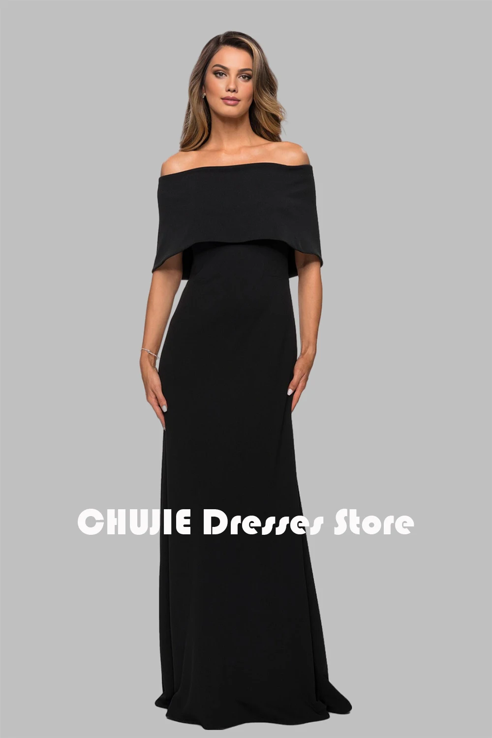 Zwart Off Schouder Moeder van De Bruid Jurken Vrouw Elegante Lange Avondjurken Bruiloft Prom Jurk Baljurken Aangepast