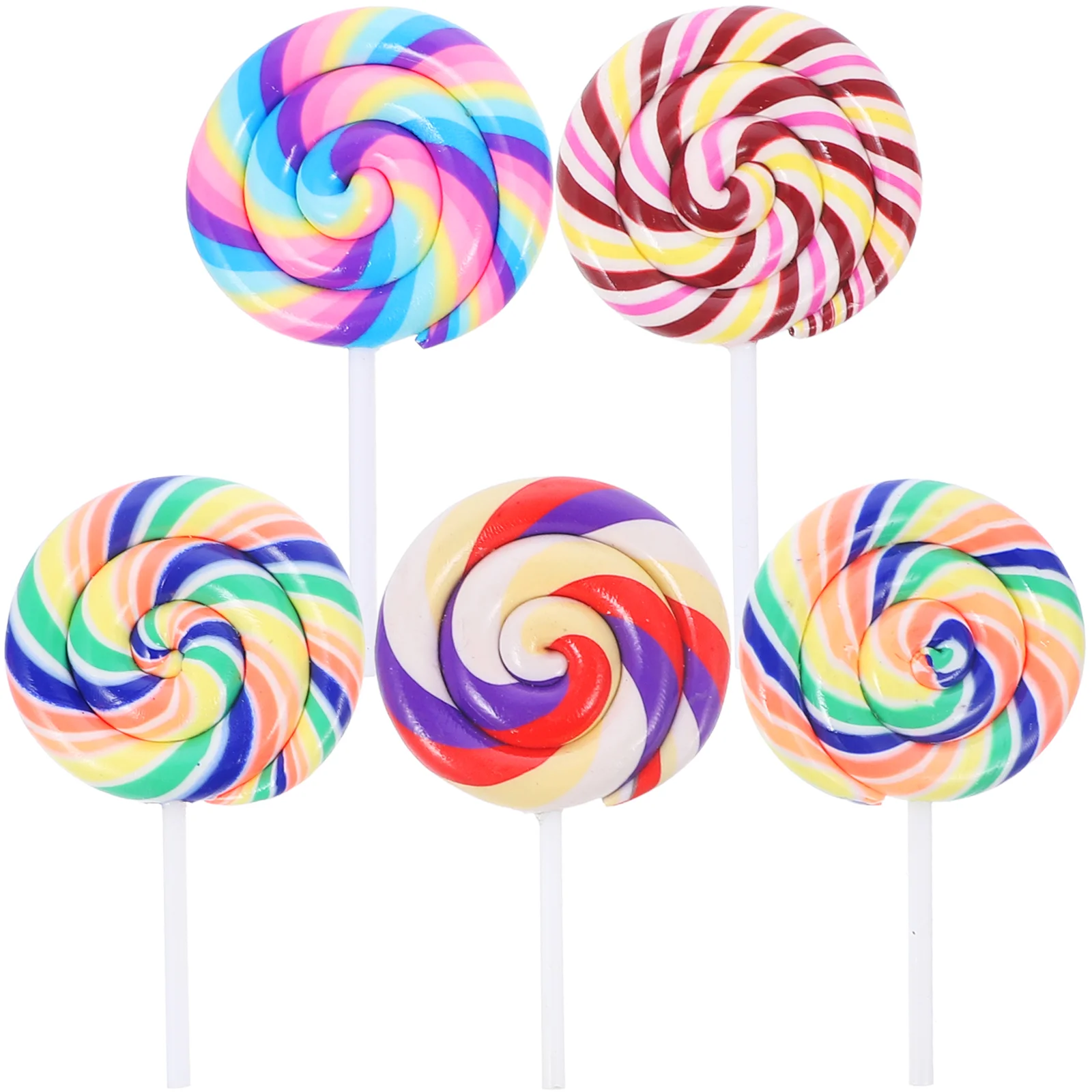 Clay Lollipops Craft Large Lollipop Props Simulation Lollipop Swirl Lollipop Suckers Party Favors Colorful Lollipop Charm