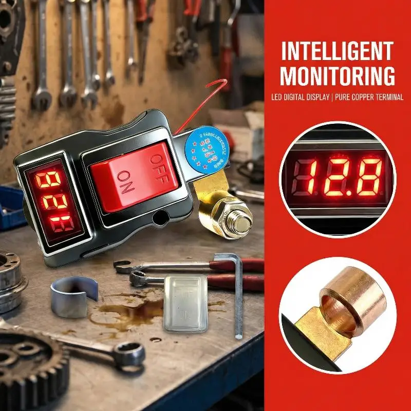 Automotive Battery Disconnect  Set Digital Voltage Reading for Reliable Power Control in Trucks SUVs