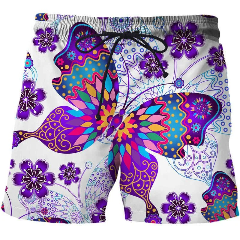 Calções de praia coloridos com estampa 3D, calção de verão, calção casual para férias, calções de surf, meninos, meninas