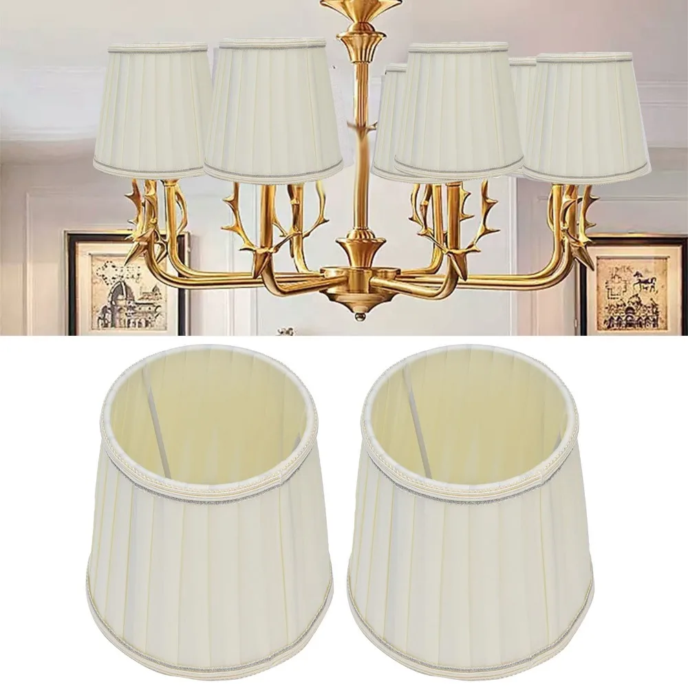 

2PCS Modern Fabric Lampshade Clip On Design 5.5 inch Height Lamp Cover Small Lamp Shades Floor Lamp