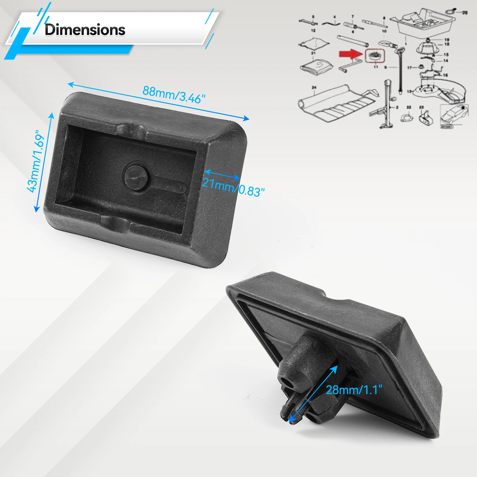 1/4 piezas 51717001650   Cubierta de bloque de enchufe de almohadilla de soporte de punto de elevación debajo del coche para BMW 5series E39 7series E38 X5 E53 Auto