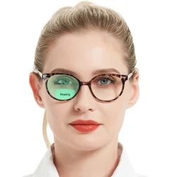 Bifocal Reading Glasses For Women Round Frame Progressive Presbyopia Eyelasses Classic Prescription Glasses Magnifying Eyewear