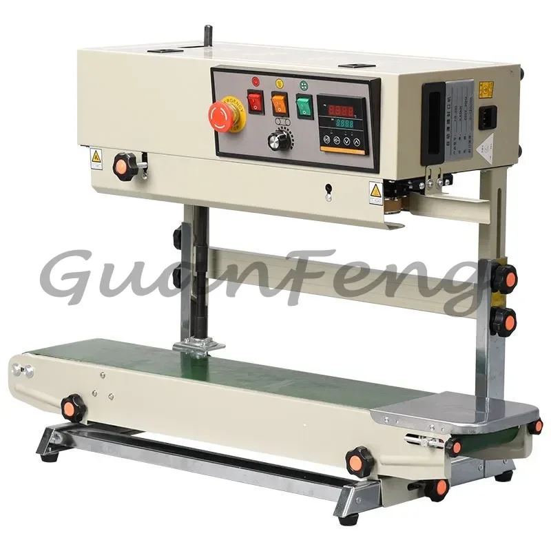 FR-770 Vertical Continuous Band Sealer, Digital Temperature Control, Built-in Counter & Date Printing Function