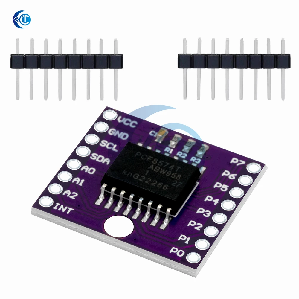 PCF8574T 8‑Bit I2C GPIO Expander Module, 2.5‑6V Cascadable I/O Board