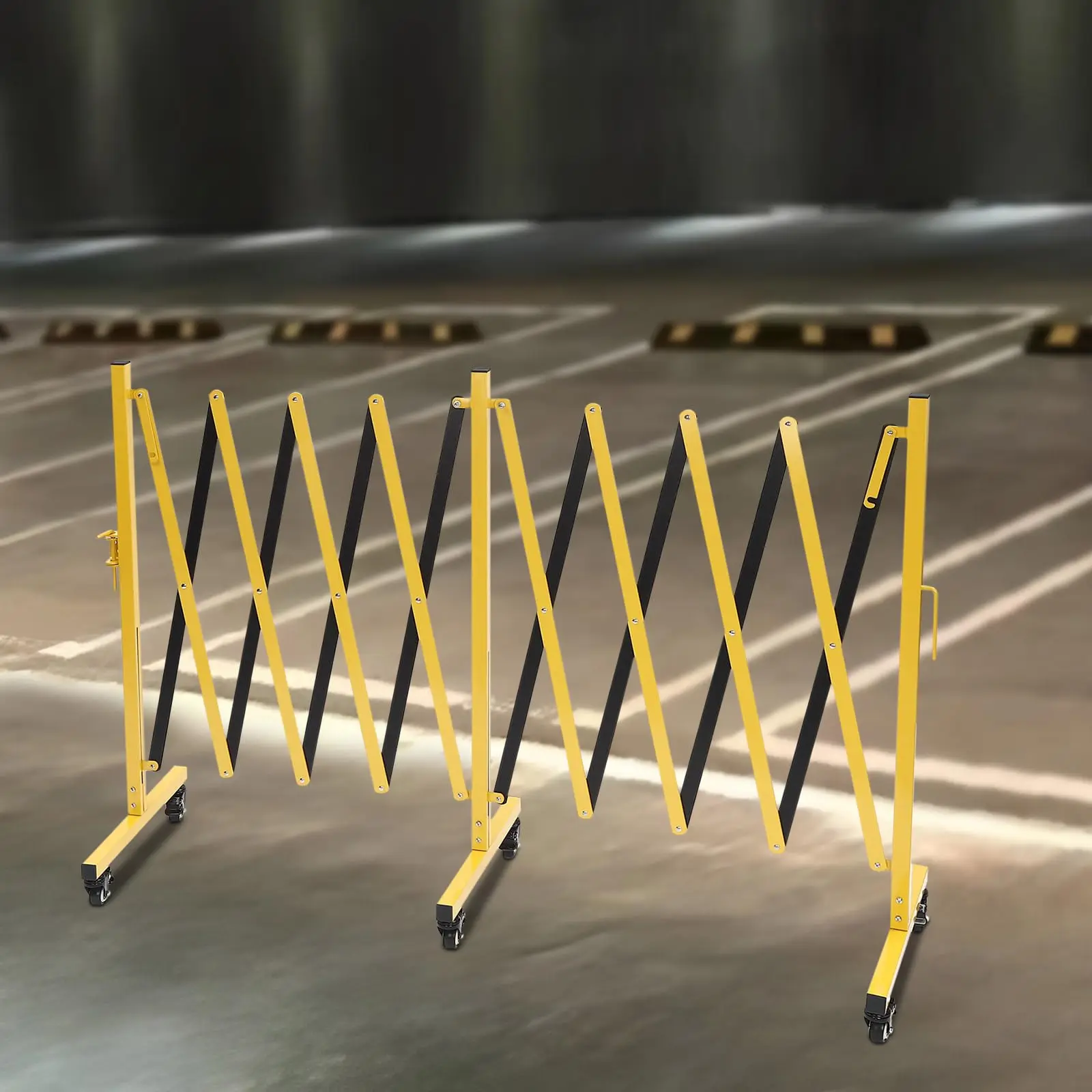 Barricata metallica espandibile, cancello barriera di sicurezza mobile con rotelle, recinzione stradale portatile regolabile, cancello di sicurezza pieghevole Fo