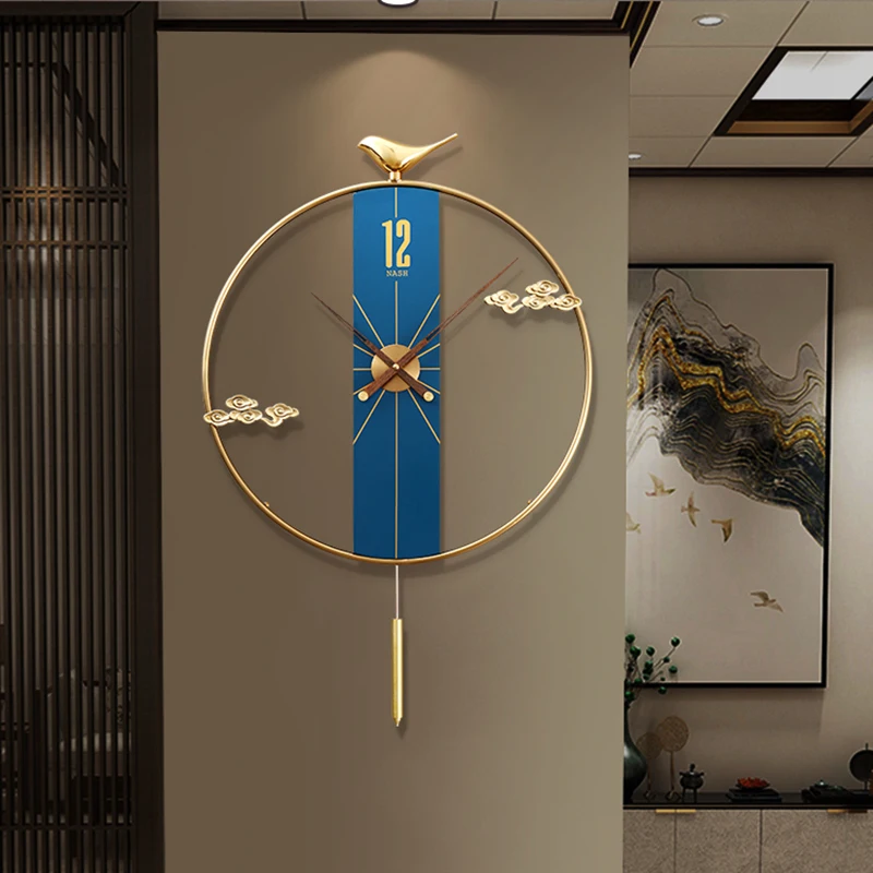 Simple Pendulum Living Room Wall Clock Movement Personalised Teen Round Wall Clock Minimalist Deco WW50WC