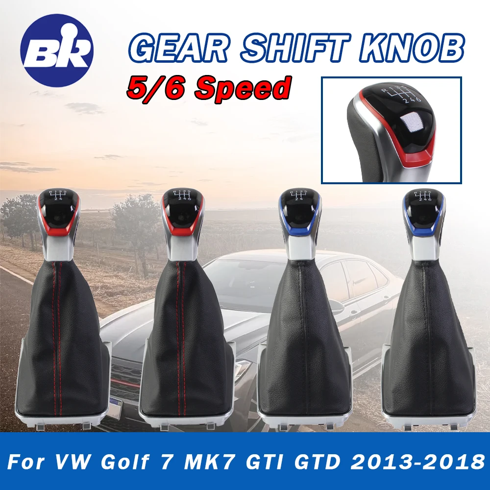 High-quality Car Accessories Manual 5/6 Speed Leather Gear Shift Knob For VW Golf 8 MK8 Manual Change Shifter Handball