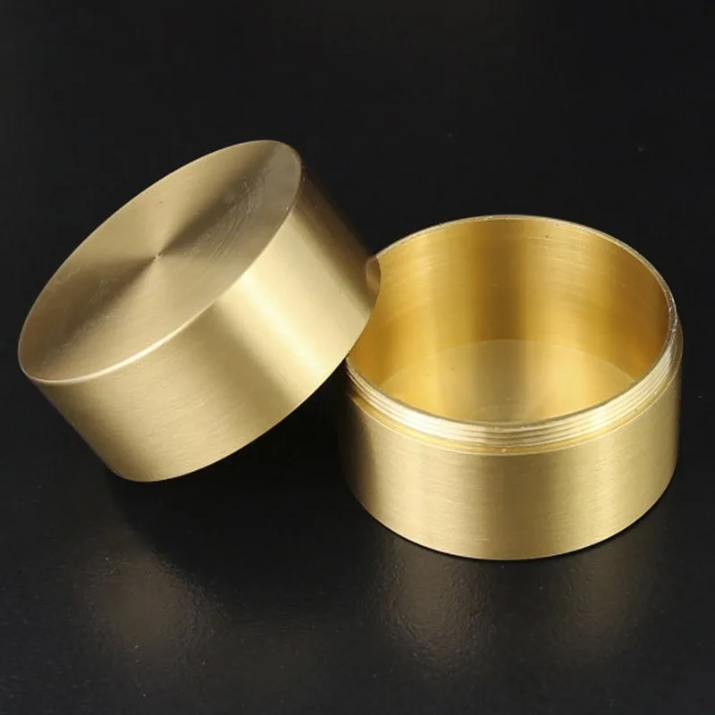 Brass Powder Box Sealed Powder Can Antique Powder Bottle Golden Moisture-proof Portable Tea Storage Jar Mini Bottle Gift