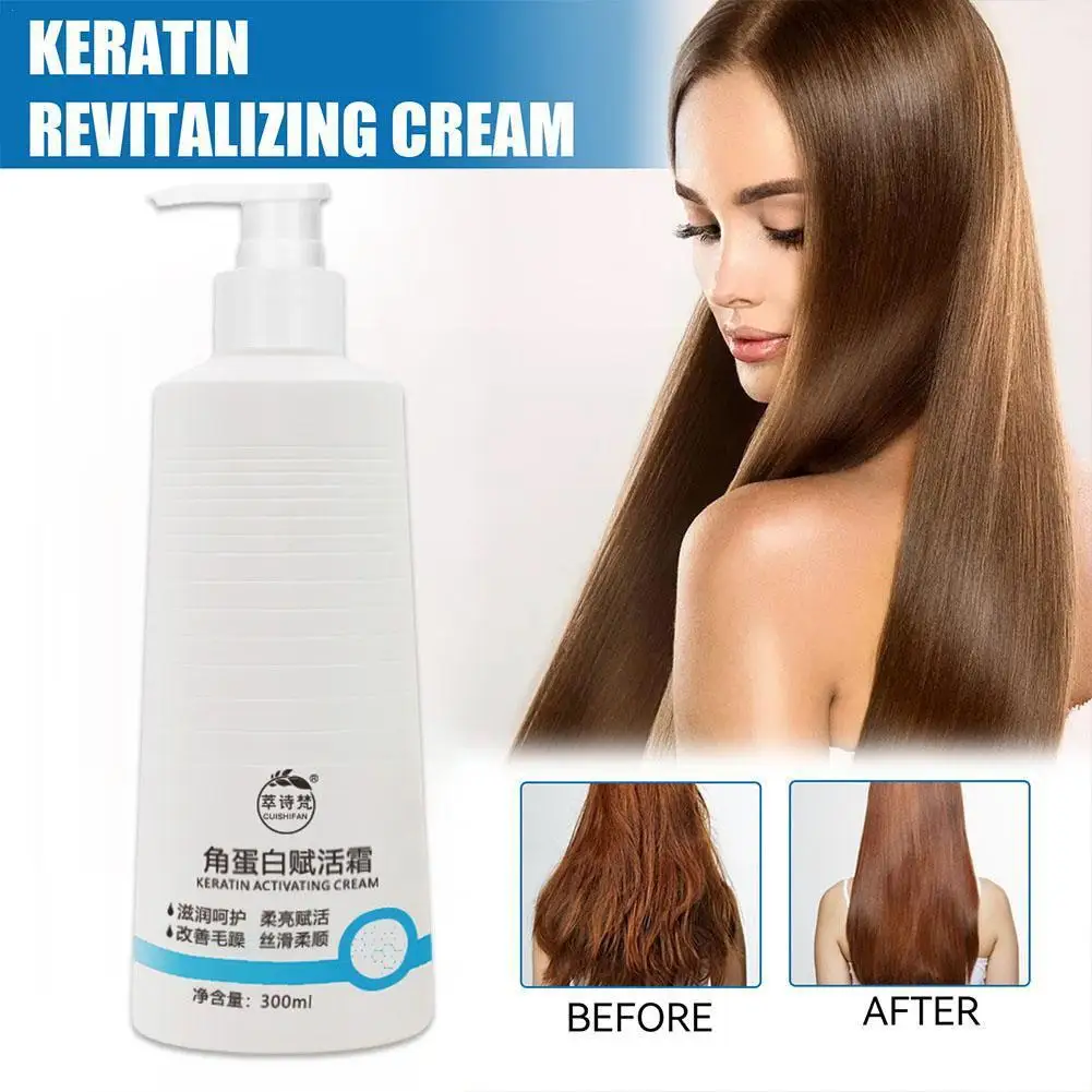 300ml Haar behandlung Glättung creme Glättung für lockiges Haar mit natürlichem Keratin Salon 5-8 Minuten extreme Pflege Haar w6q5