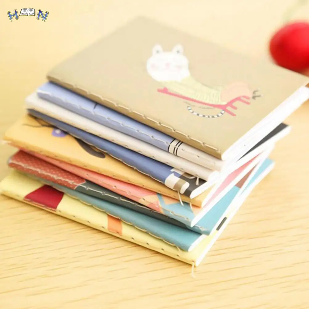 1pcs 20pages Mini Samll Kawaii Cartoon Notebook Vintage Retro Notepad Note Book Kids Korean Stationery School Notebooks Randomly