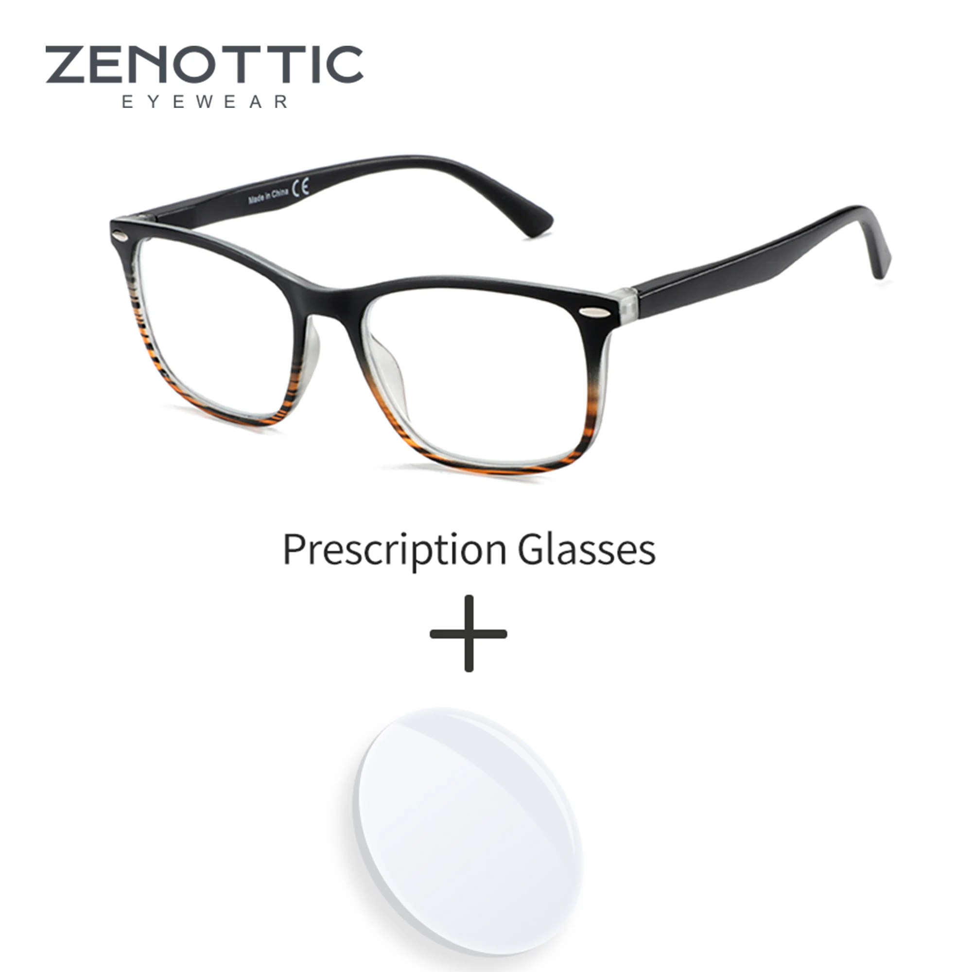 

ZENOTTIC Acetate Prescription Glasses Women Square Full Frame Progressive Optical Eyewear Anti-Blue Light Myopia Hyperopia