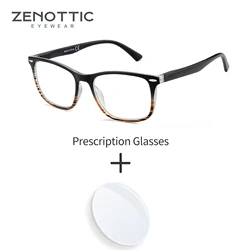 ZENOTTIC  Acetate Prescription Glasses Women Square Full Frame Progressive Optical Eyewear Anti-Blue Light Myopia Hyperopia