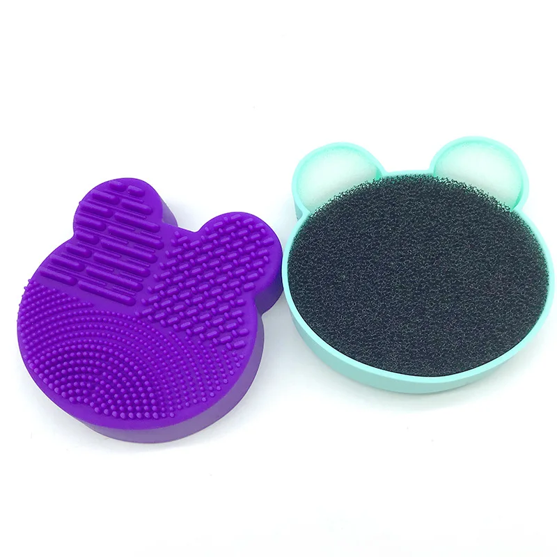 

Cute Mickey silicone beauty brush cleaning box makeup brush makeup sponge friction brush pad wet and dry cleaning tool
