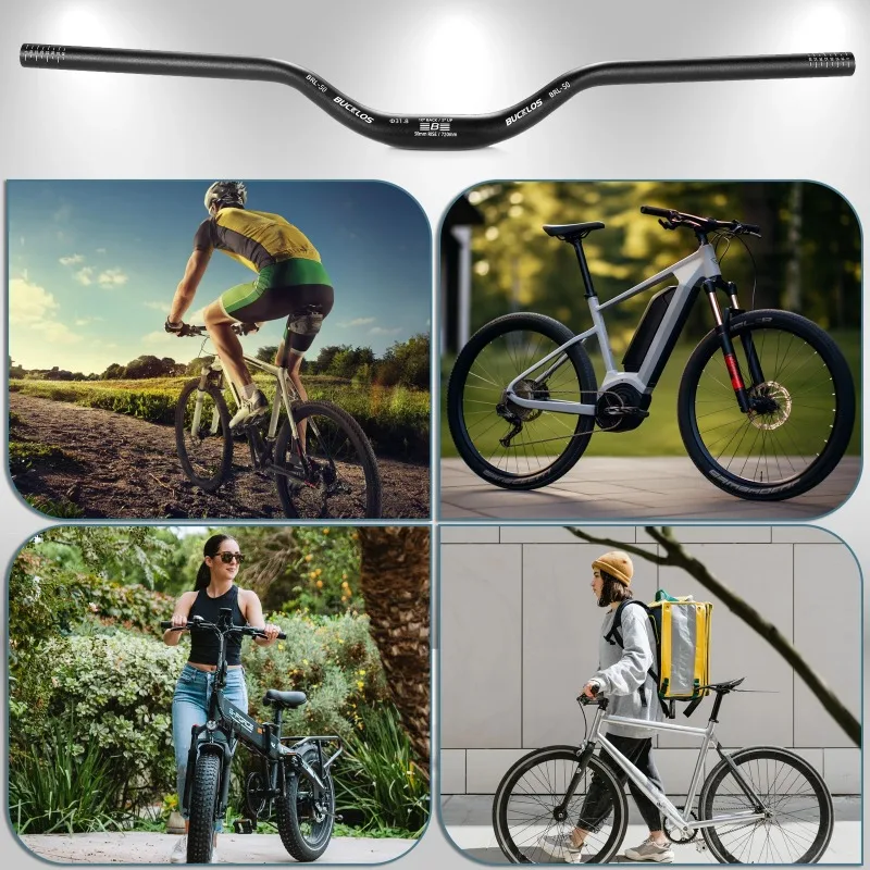 BUCKLOS MTB Riser Handlebar 31.8mm Aluminum Alloy Durable Bicycle Handlebar 720/780mm Mountain Bike Handle Bar Bike Accessories