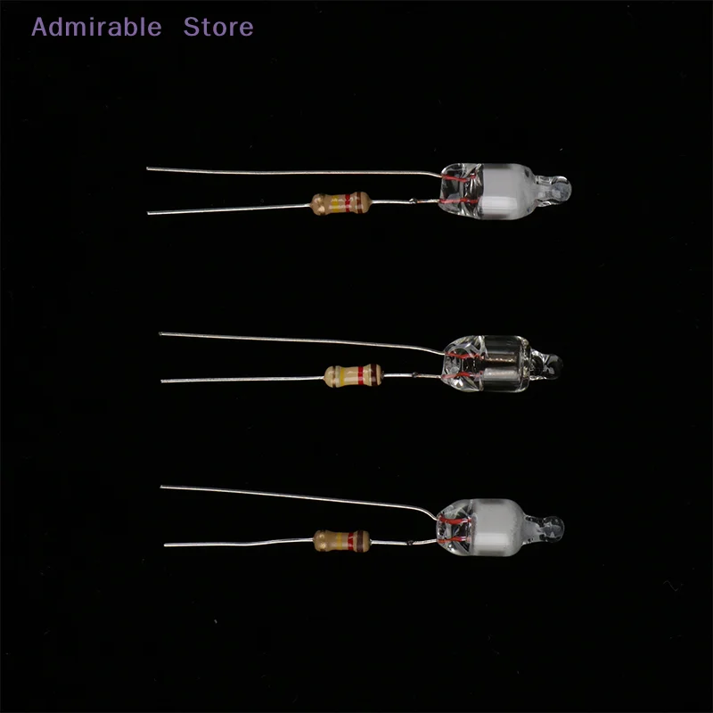w10Pcs Neon Indicator Light Green Red Blue Signs 6mm Neon Lamp Glow 2 Copper Wire 6X13mm Neon Indicator Bulbs