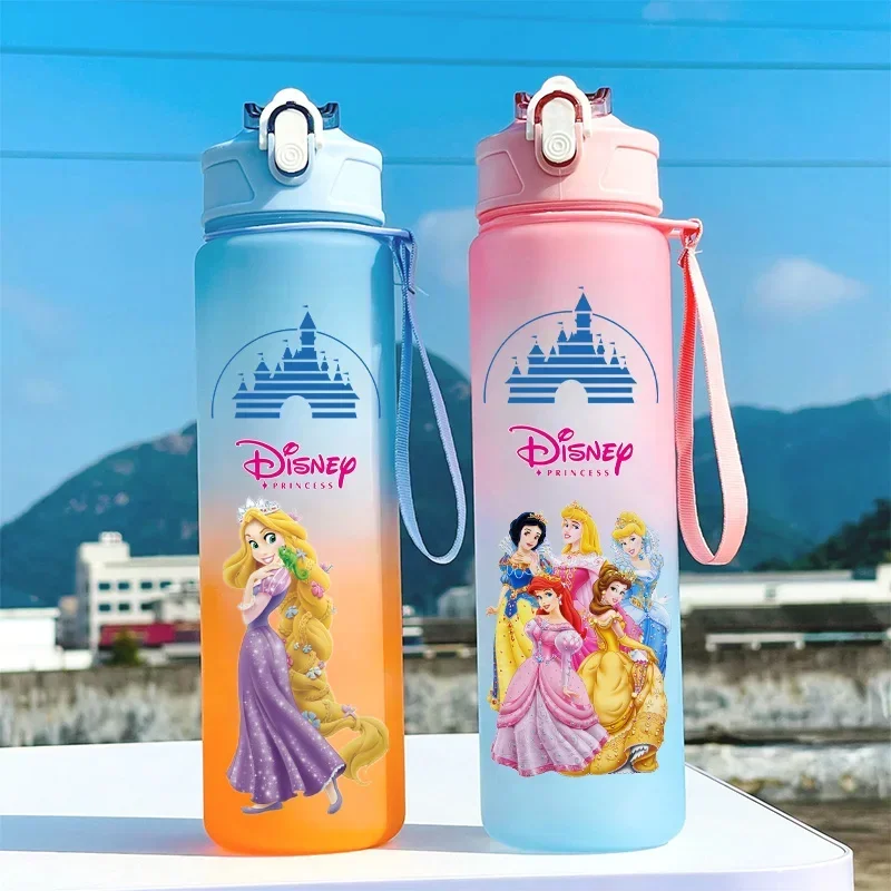 

Детская пластиковая бутылка для воды с соломинкой «Рапунцель», объем 750 мл, портативная, с изображением принцессы Диснея, для взрослых, для спорта и путешествий