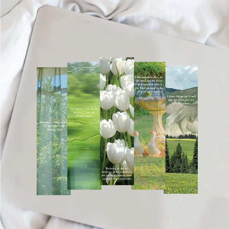 30PCS GREEN FOREST Bookmarks Creative Supplies Landscape Harajuku Living Room Laptop Paper Luggage Gifts Home Decoration