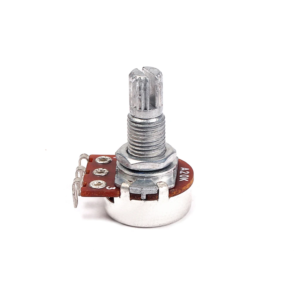 

A20k Mini Long Knurled Split Shaft Curved Pot Guitar Potentiometers Volume Tone Controls Professional Players A20k Shaft Pot
