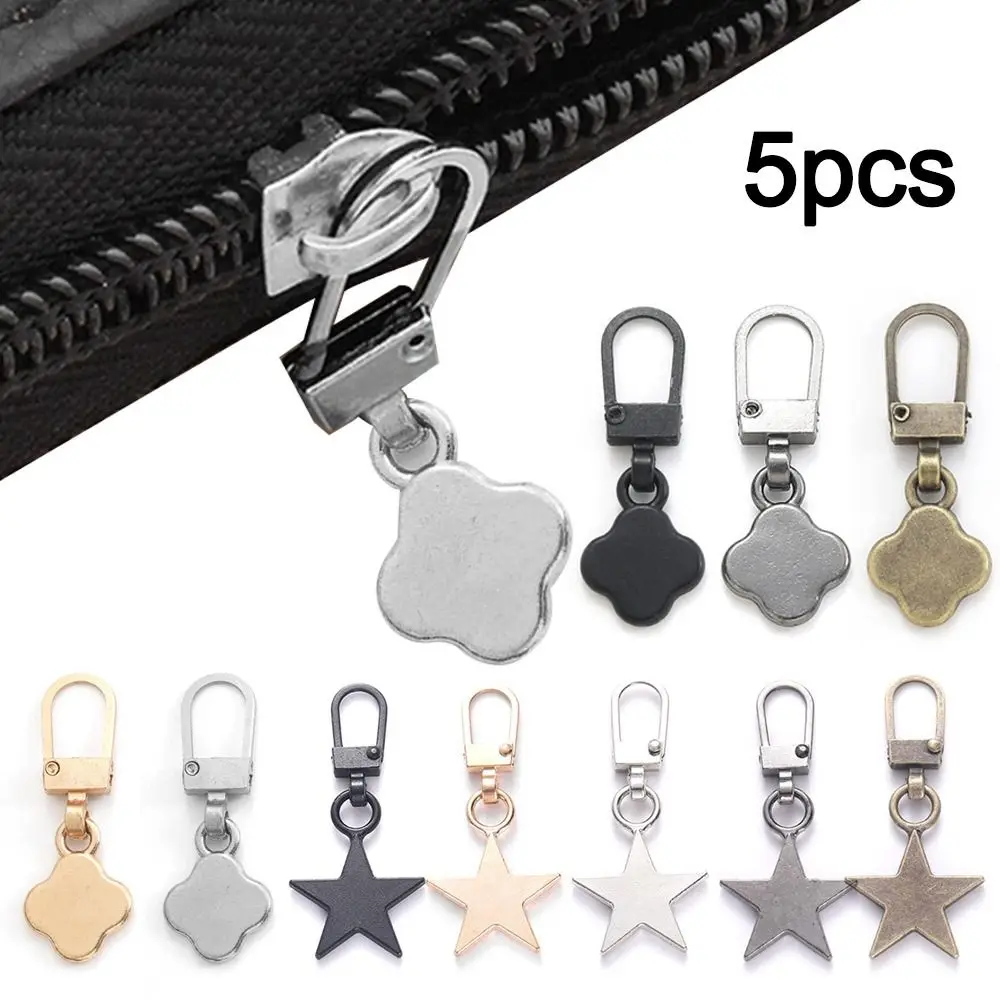5 stks Afneembare Metalen Ritstrekkers voor Rits Sliders Hoofd Rits Pull Tab DIY Naaien Zakken Donsjack Ritsen Reparatiesets