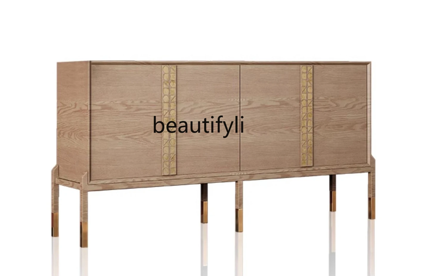 

Silk Style Solid Wood Entrance Cabinet Living Room Partition New Chinese Style Sideboard Cabinet Log Style Retro Locker