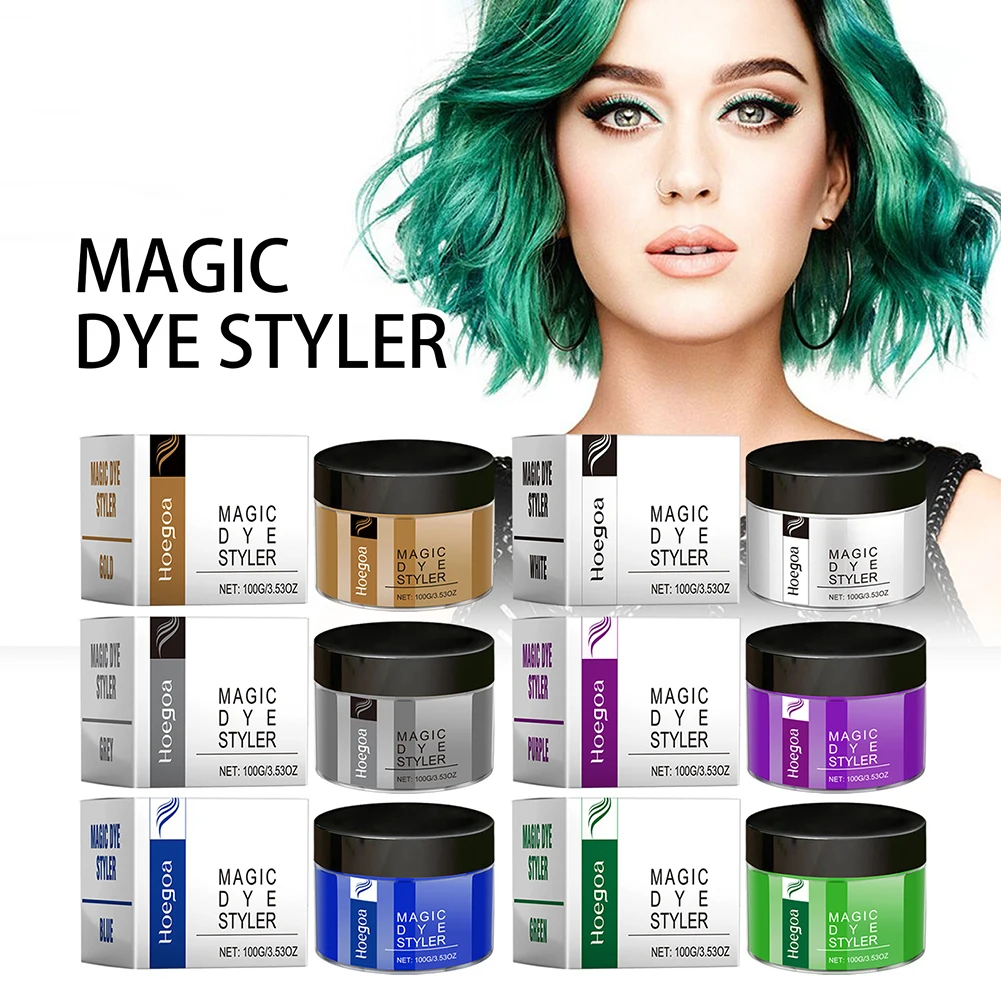 Colorful Disposable Hairstyle Temporary Hair Wax For Men Women Dyeing Washable Quick Hair Wax Dyes Cream for DIY Hair Styling