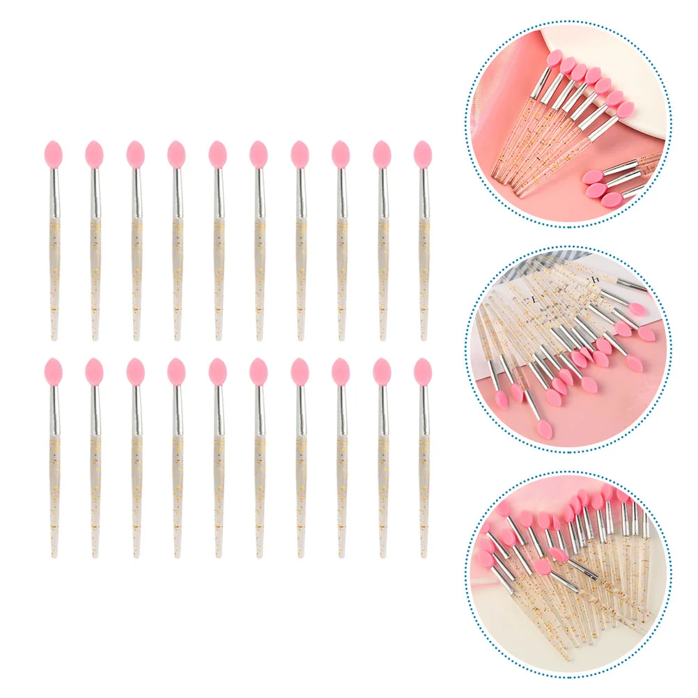 

20 Pcs Lip Applicators Silicone Brush Eyeshadow Makeup Lipstick With Lid