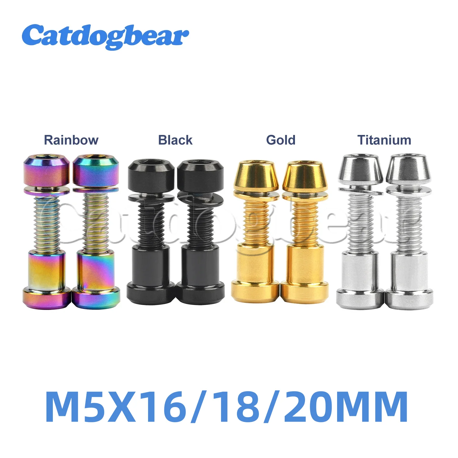 

Catdogbear Titanium Bolt M5x16/18/20mm Hexagon Socket Screw With Washer + M5 Titanium Nut for 3t Carbon Fiber Fork Lock