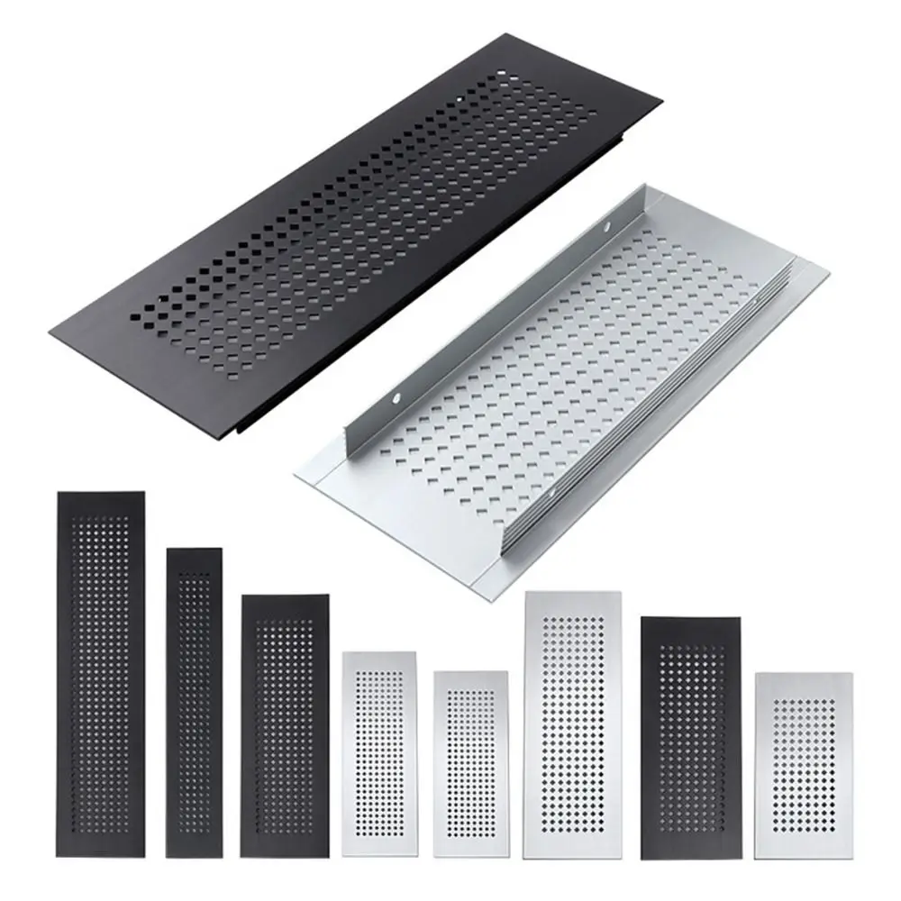 2pcs/set Aluminum Alloy Vents Cover Rectangle Louver Air Vent Decor 50/80mm Wide Breathable Mesh Hole Ornaments image 3