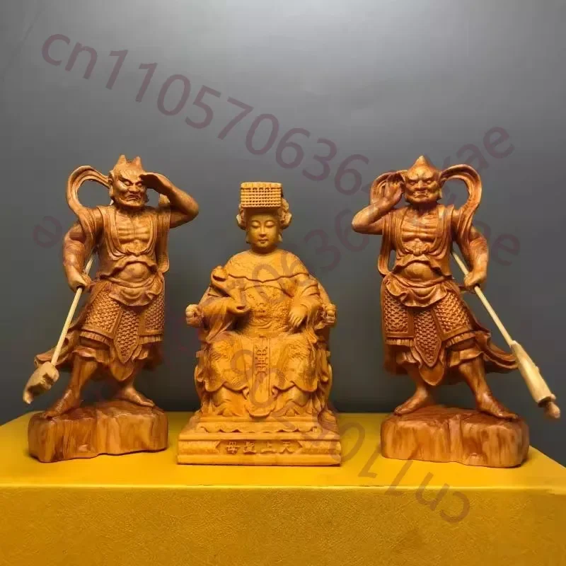 Mazu, Goddess of the Sea & Protector Statue Carved from Thuja Wood - Lin Moniang Figurine for Home Altar, Blessing of Safe Voyag