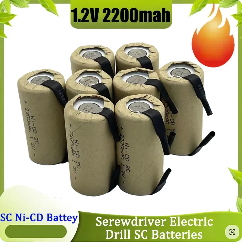 New Screwdriver Battery, Electric Tool Battery Replacement 1.2V 2200-2800mAh SC Rechargeable Battery, NiCd SUBC for Makita Bosch
