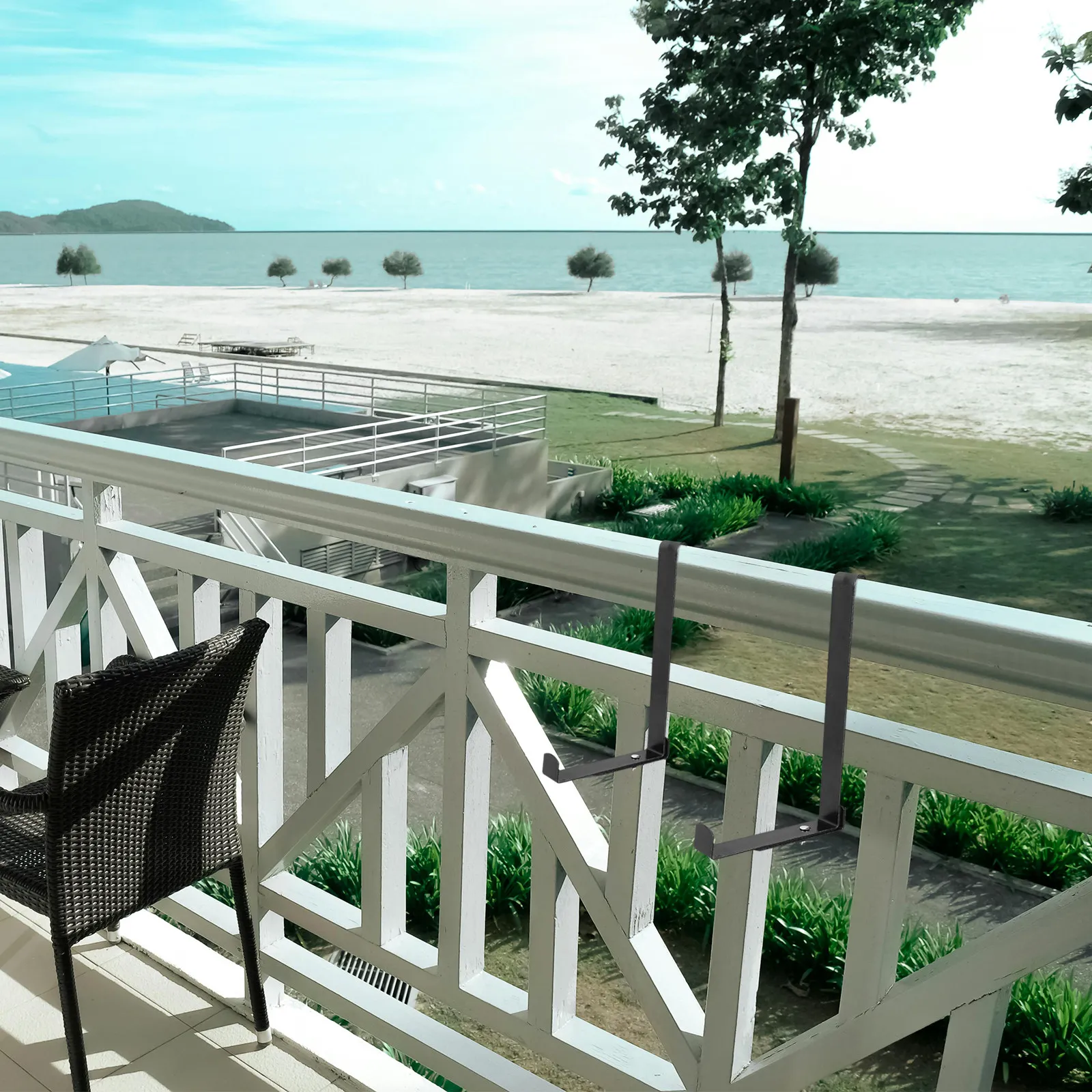 

1 пара регулируемых металлических кронштейнов для подвесных цветочных горшков на балкон, устойчивая подставка для растений на окно, уличная вешалка для цветов