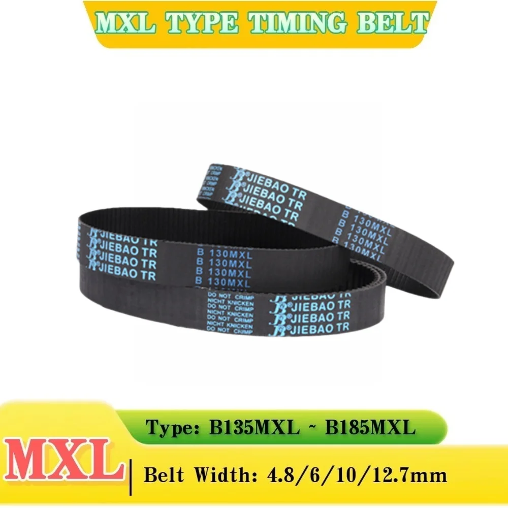 MXL Timing Belt B135MXL to B185MXL MXL Synchronous Belt Width4.8mm 6mm 10mm 12.7mm  MXL Rubber Belt Closed Loop Belts MXL