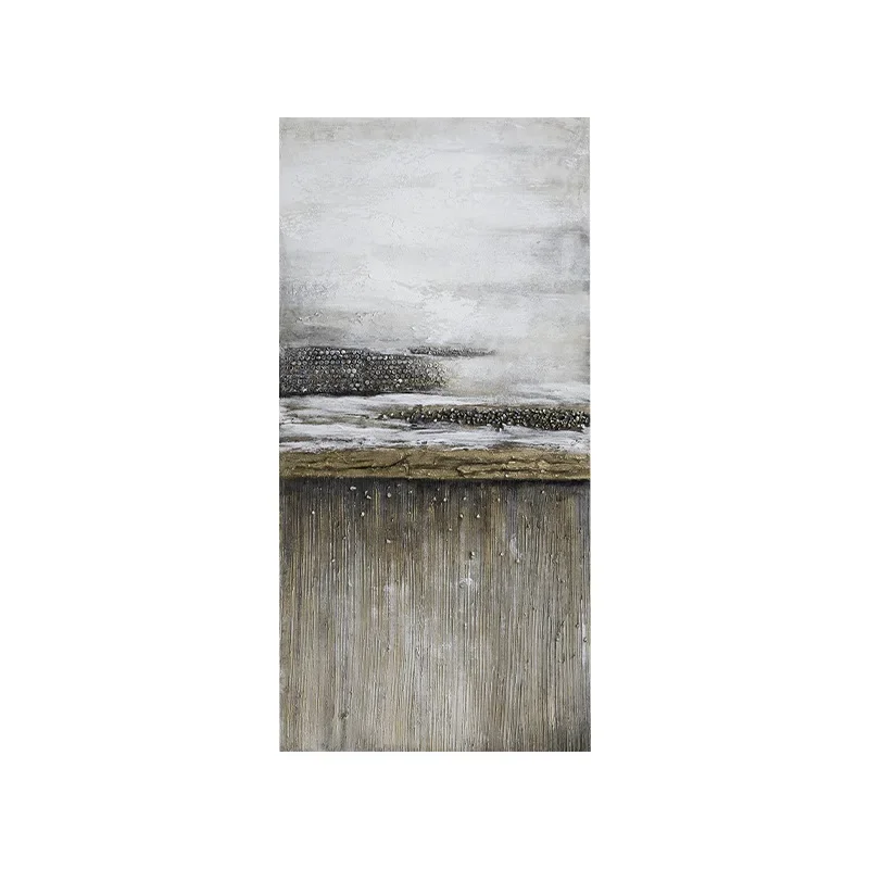 Hand-painted oil painting extreme poverty wabi-sabi wind large living room decorative painting minimalist art abstract texture