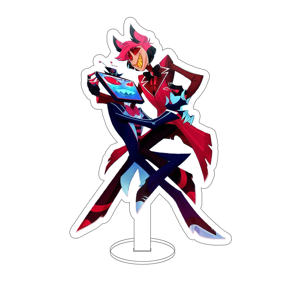 Für Hazbin Hotel Vox Valentino Samt Alastor Engel Staub 15 cm Acryl Ständer Anime Cartoon Nette Desktop Ornament Festival Geschenk