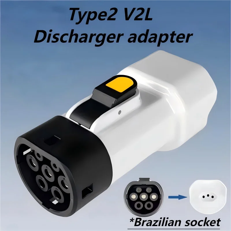 

V2L Type2 Discharger Car Charging Adapter Waterproof Portable EV Cable Brazil socket for Car Discharge