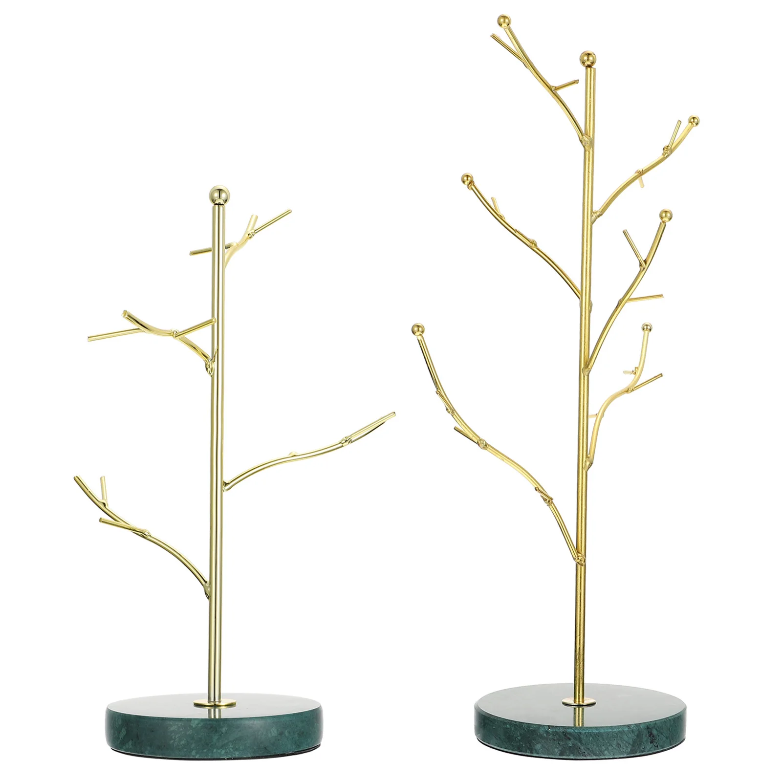 1Pcs Marble Jewelry Hanging Tree Alloy Rack Unique Design Jewelry Organizer Decorative Stand for Home Office Display