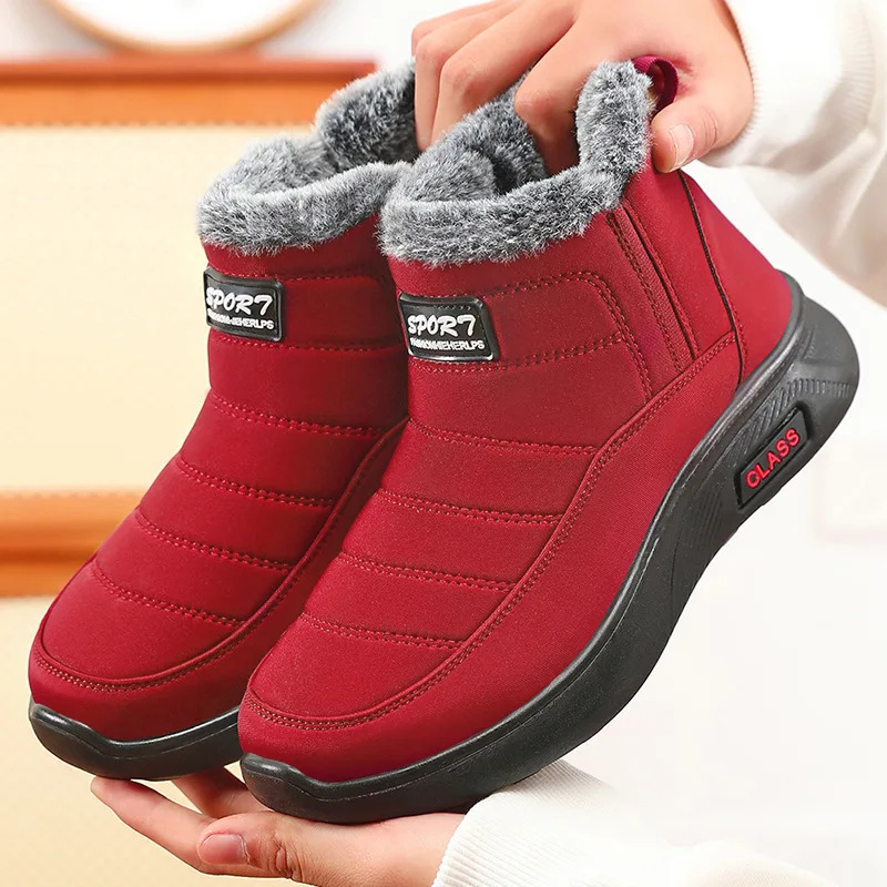 Boots Woman Snow Keep Warm Women Shoes Slip On Women Booties Solid Platform Ankle Boots Plus Size Botas Mujer Winter Boots Women image 4