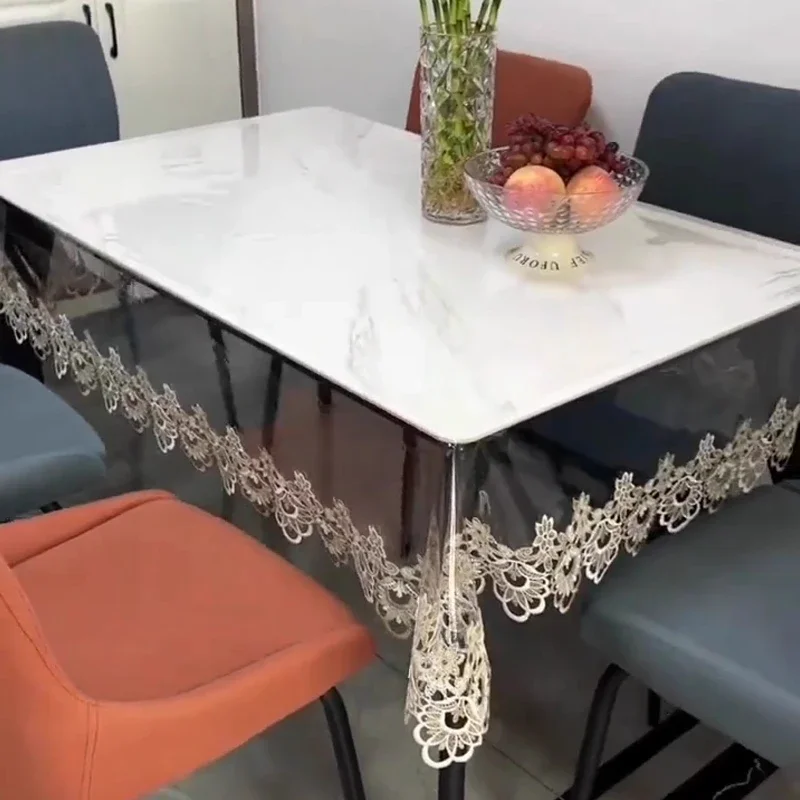 Plastic Table Protection Pad Advanced PVC Clear Tablecloth for Home Decoration Waterproof and Oil Proof Dining Table Cloth Mat