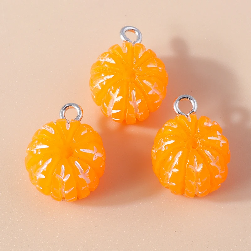 20 Stück Niedliche Frucht-Anhänger aus Harz, Orange-Charms für Schmuckherstellung, DIY Ohrringe, Halsketten, Armbänder, Accessoires – Detail 6