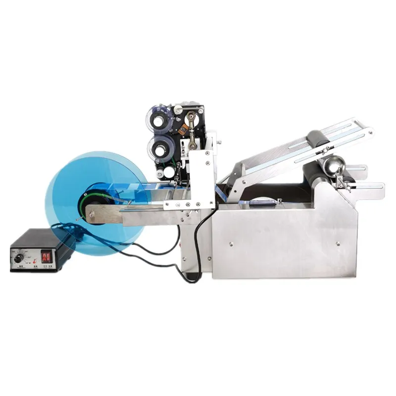 Easy operation Label Applicator round Bottle Labeling Machine with date printer